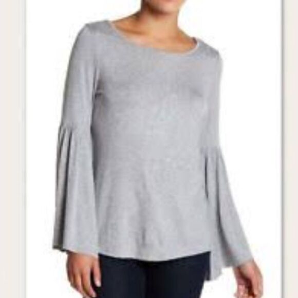 The Vanity Room Sz S Angel Sleeve Heather Grey Tee - Picture 1 of 7